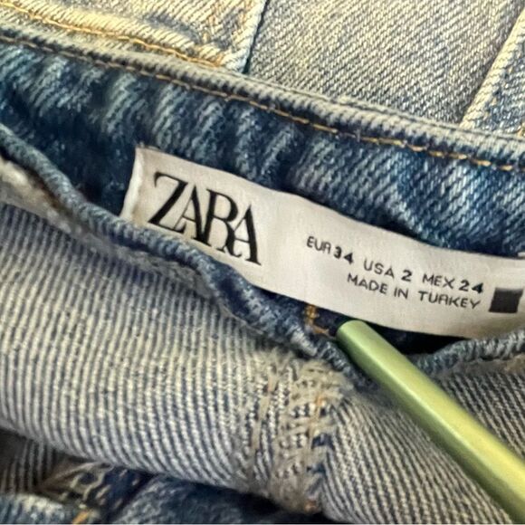Zara Jeans High Waisted Wide Leg Ankle Size 2 - Picture 6 of 6